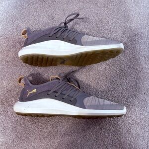 Puma Men’s Gray Athletic Sneakers with Gold Logo